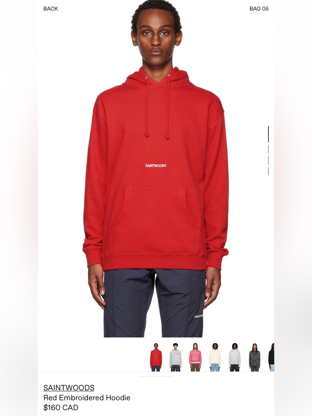 Saintwoods Red Hoodie - Small Center Logo